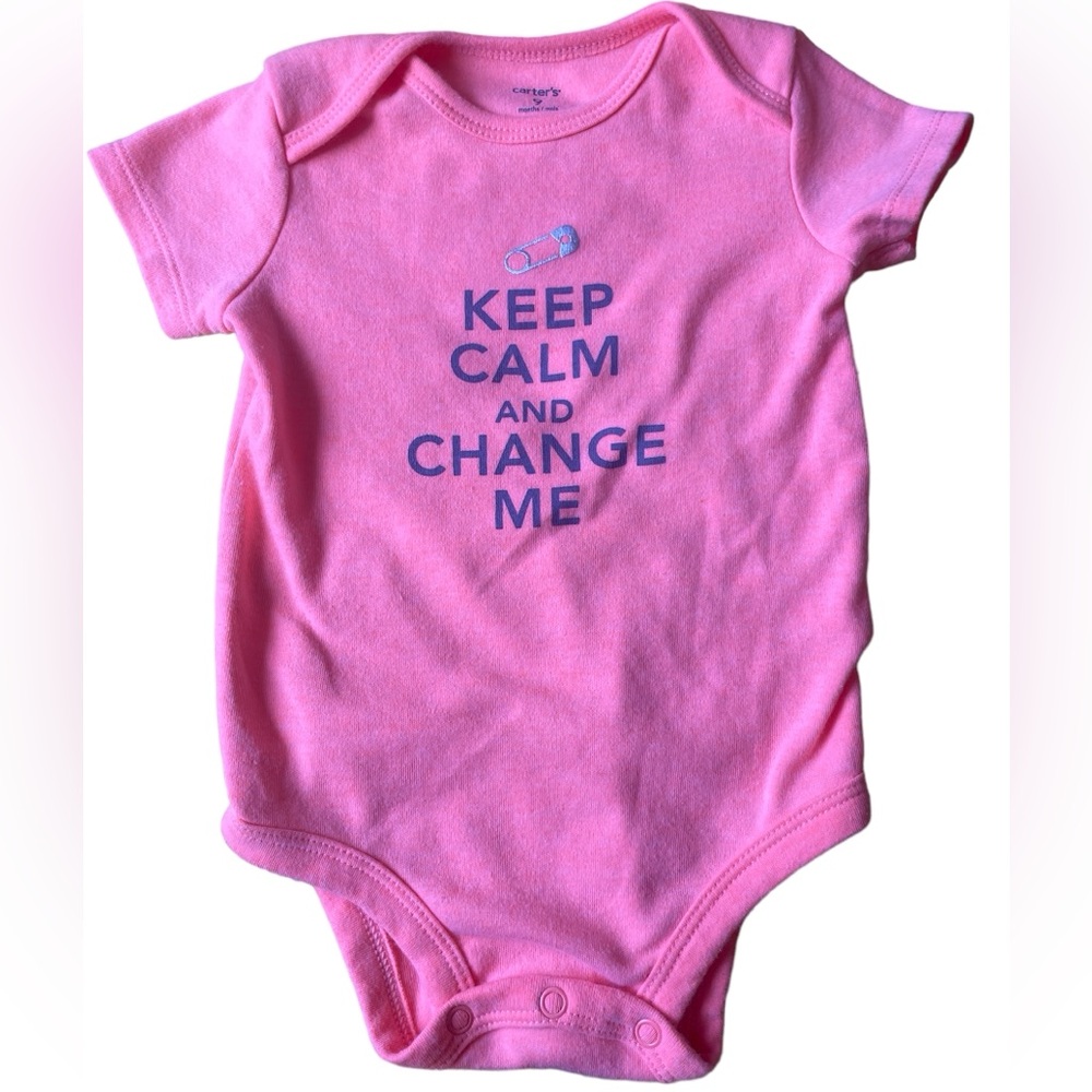 Fluorescent Orange Keep Calm and Change Me Onesie